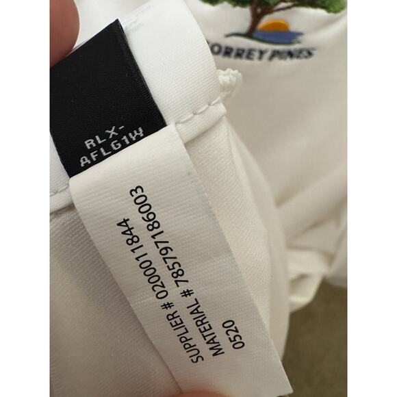 RLX Ralph Lauren U.S. Open Polo Shirt XL White Torrey Pines 2021 - Picture 10 of 11